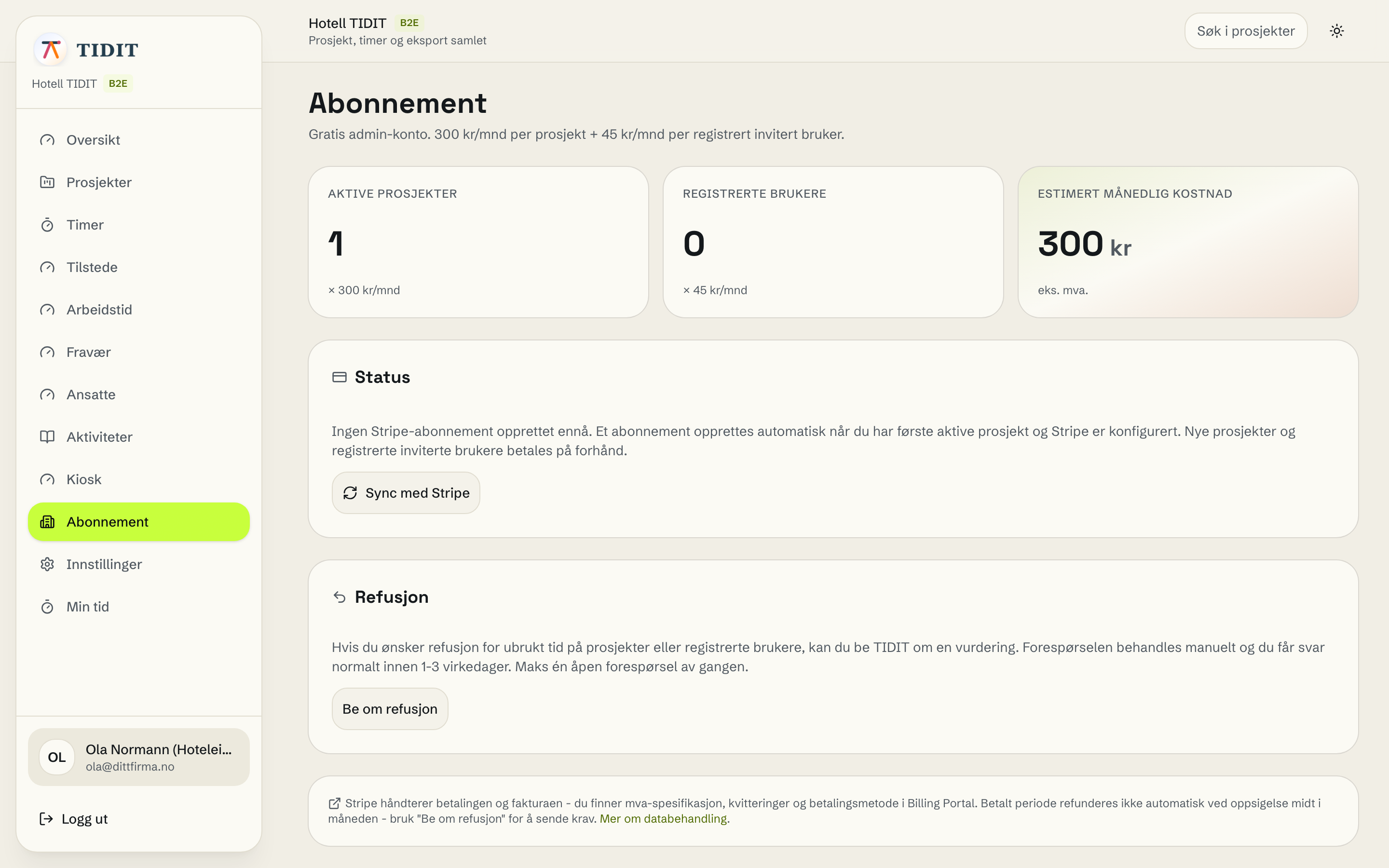 Abonnementssiden